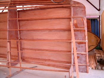 DH550 radius chine plywood catamaran